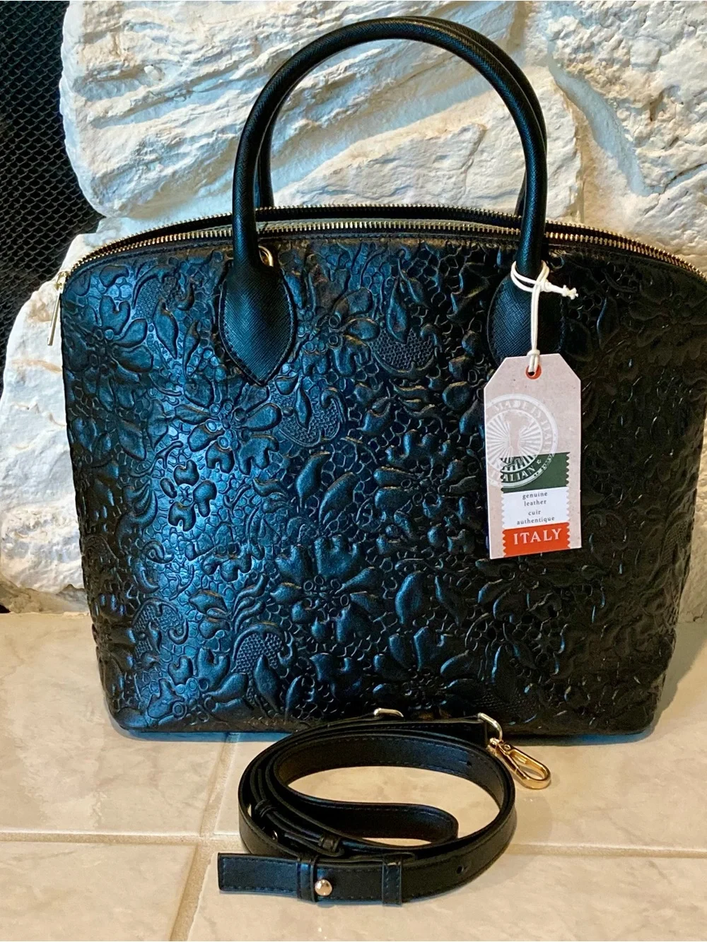 NWT PERSAMAN New York satchel/ convertible crossbody